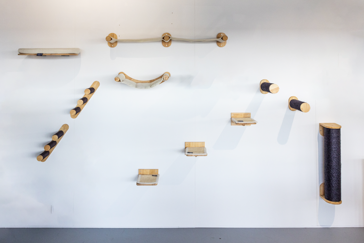 Everest Blackline Cream | Cat wall climbing and wall system set from RHR Pets