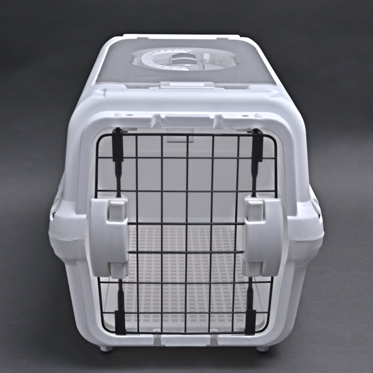 RHR Pets Travel Carrier with Steel Door for Cats & Dogs (White) 50 x 50 x 35 cm