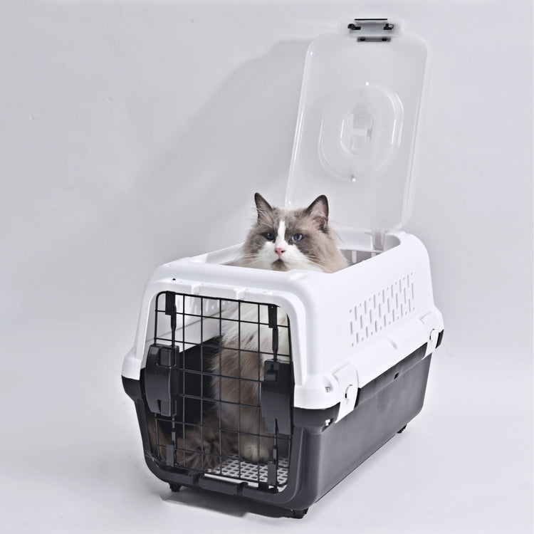 Travel basket with steel door for cats and dogs (Black) 50 x 50 x 35 cm