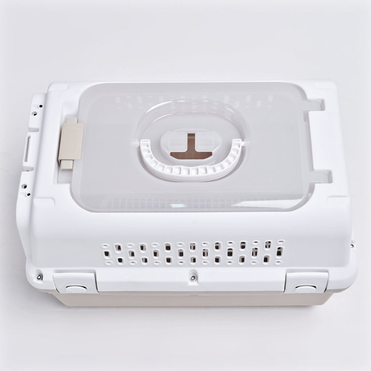 Travel basket with steel door for Cat & Dog (Cappuccino) 50 x 50 x 35 cm