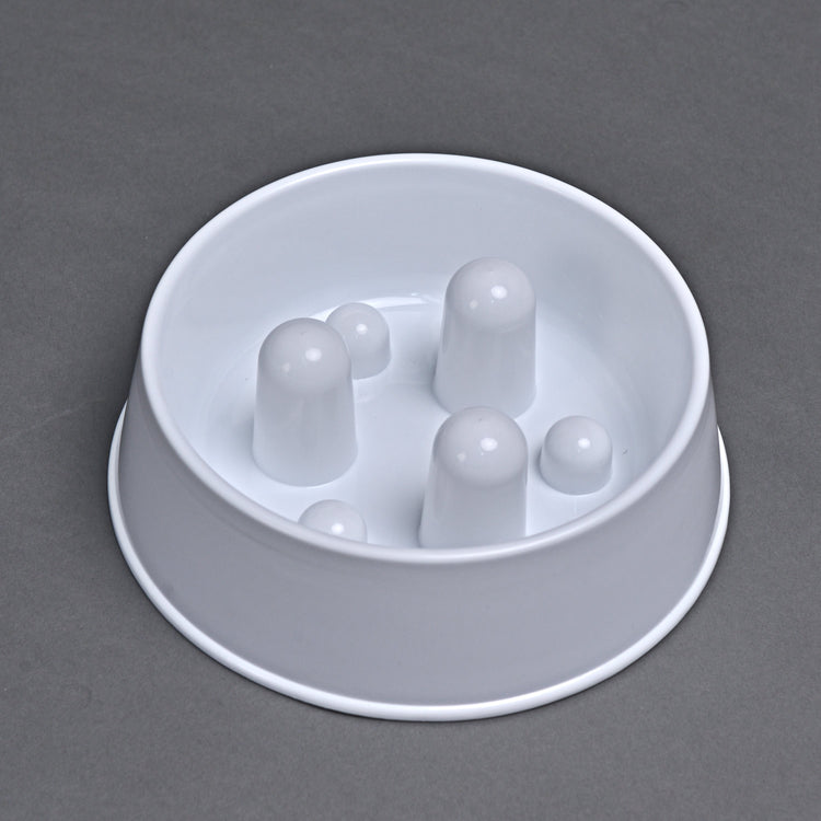 Slowfood Anti-Gulping Bowl Cat & Dog (White) - Small Ø20cm