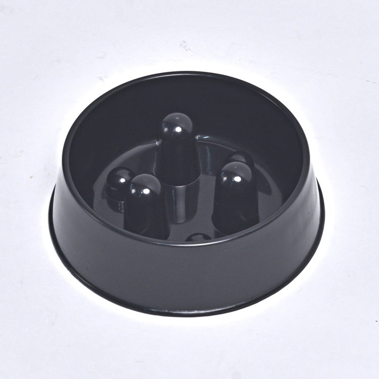 Slowfood Anti-Gulping Bowl Cat & Dog (Black) - Small Ø20cm