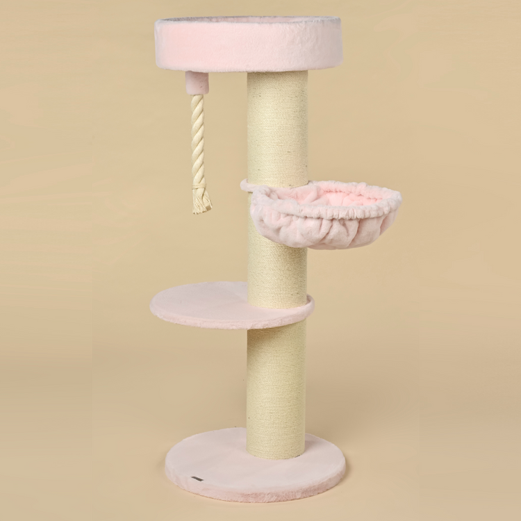 Cat Tree Maine Coon Sleeper de Luxe (Pink Teddy)
