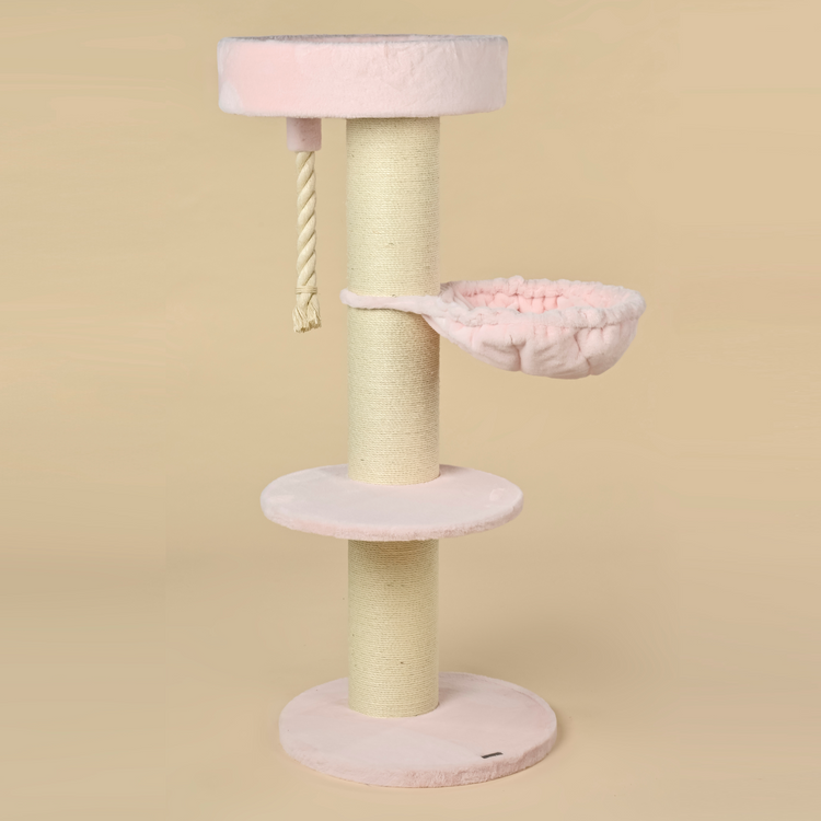 Cat Tree Maine Coon Sleeper de Luxe (Pink Teddy)