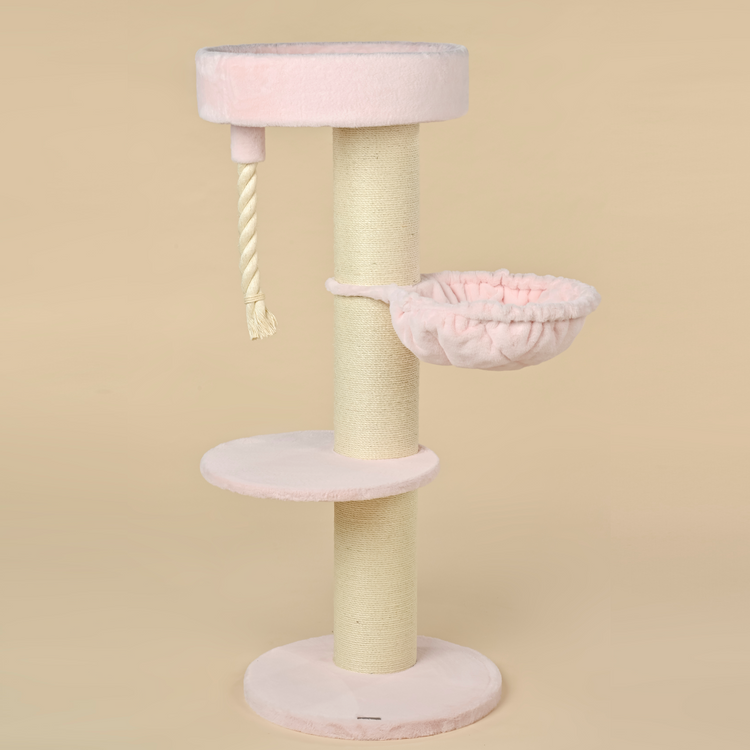 Cat Tree Maine Coon Sleeper de Luxe (Pink Teddy)