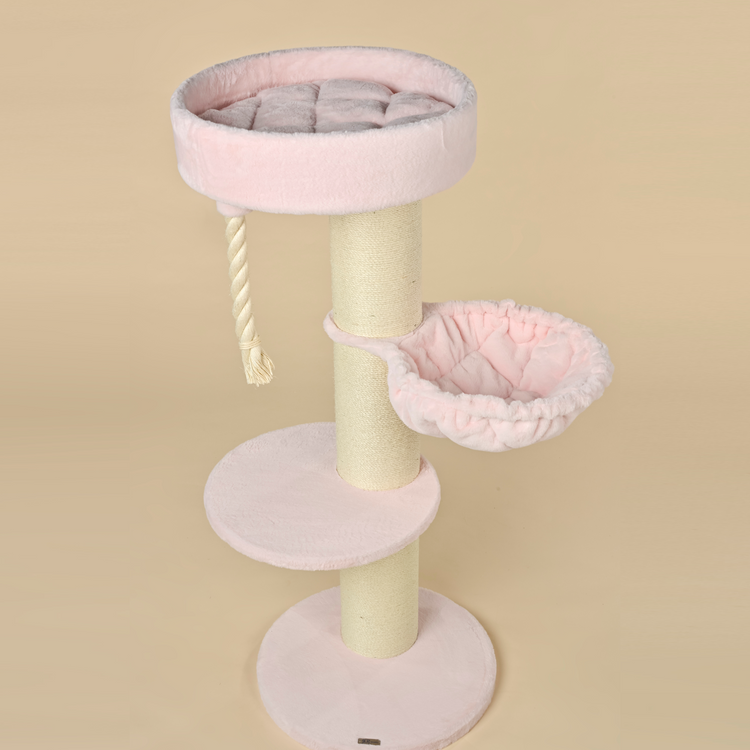 Cat Tree Maine Coon Sleeper de Luxe (Pink Teddy)