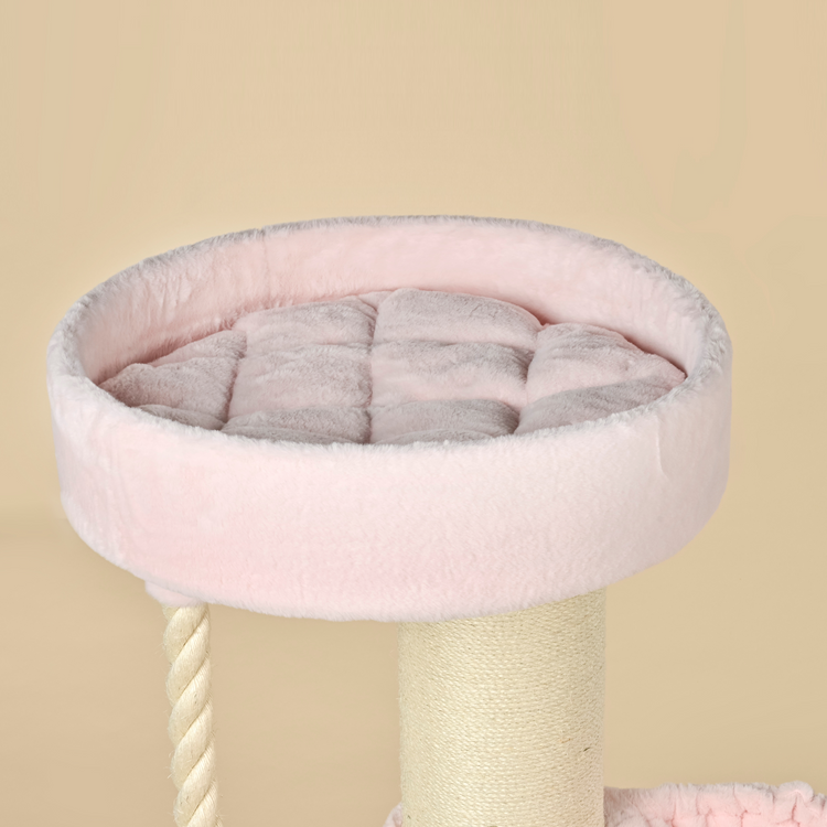 Cat Tree Maine Coon Sleeper de Luxe (Pink Teddy)