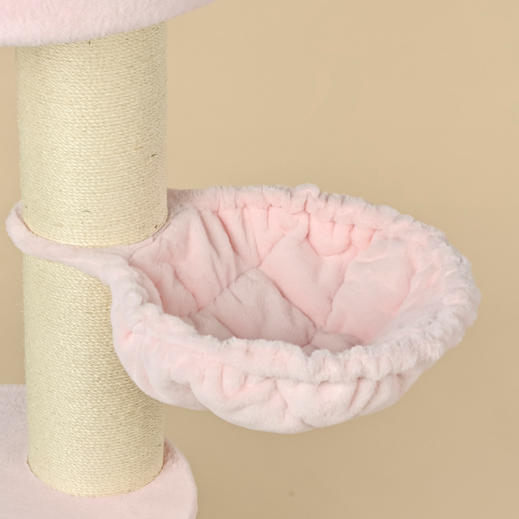 Cat Tree Maine Coon Sleeper de Luxe (Pink Teddy)