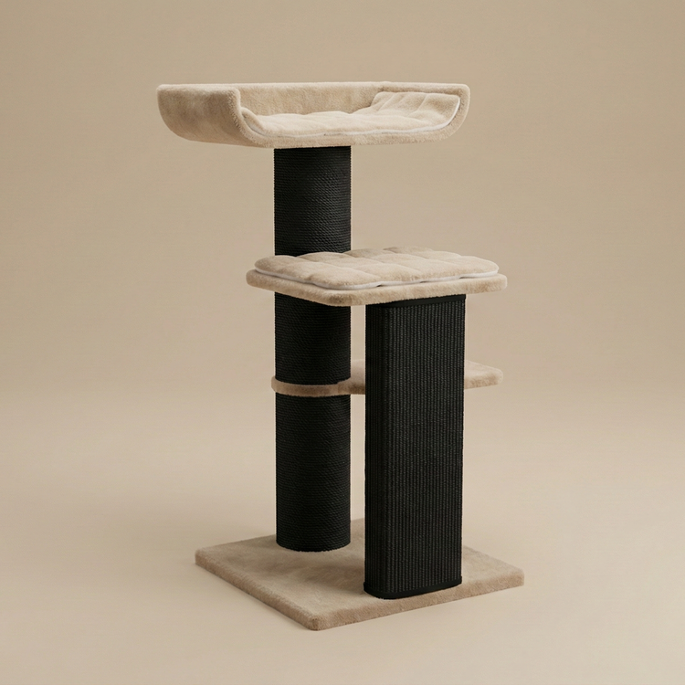 Cat Tree Maine Coon Throne Blackline (Cappuccino Teddy)