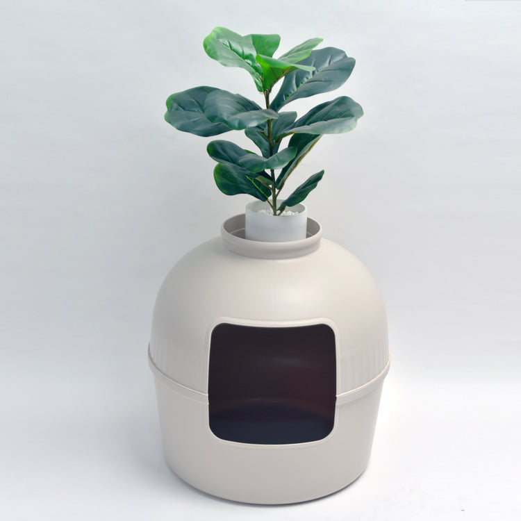 Litter Box Flower XXL, Hidden Cat Toilet (Cappuccino Cream)