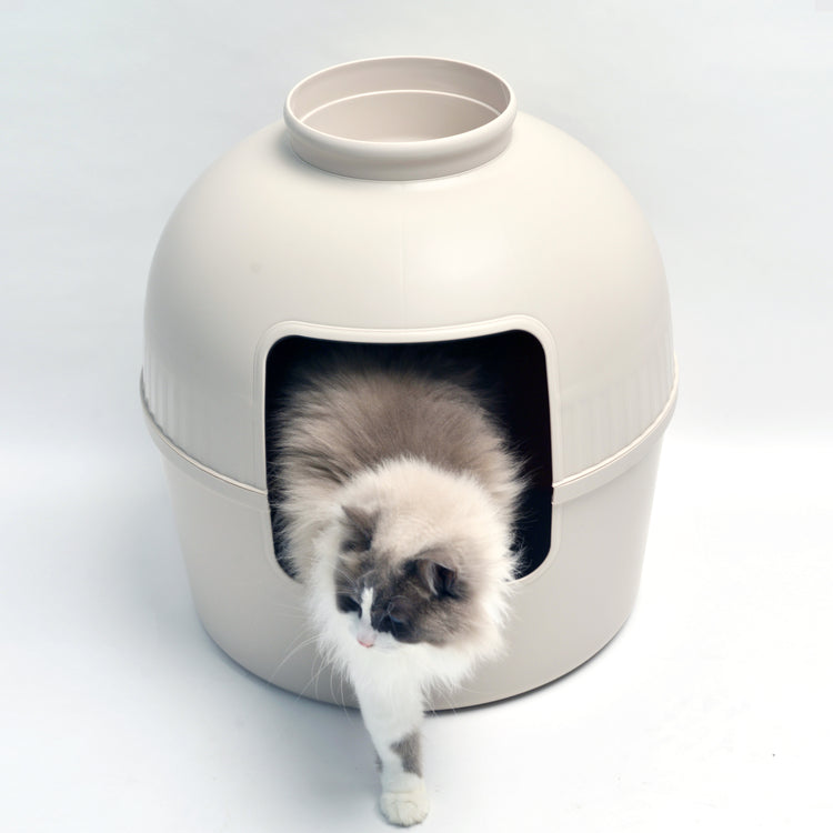 Litter Box Flower XXL, Hidden Cat Toilet (Cappuccino Cream)