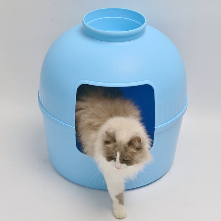 Litter Box Flower XXL, Hidden Cat Toilet (Fresh Blue)