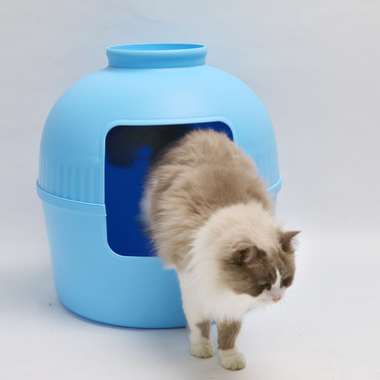 Litter Box Flower XXL, Hidden Cat Toilet (Fresh Blue)