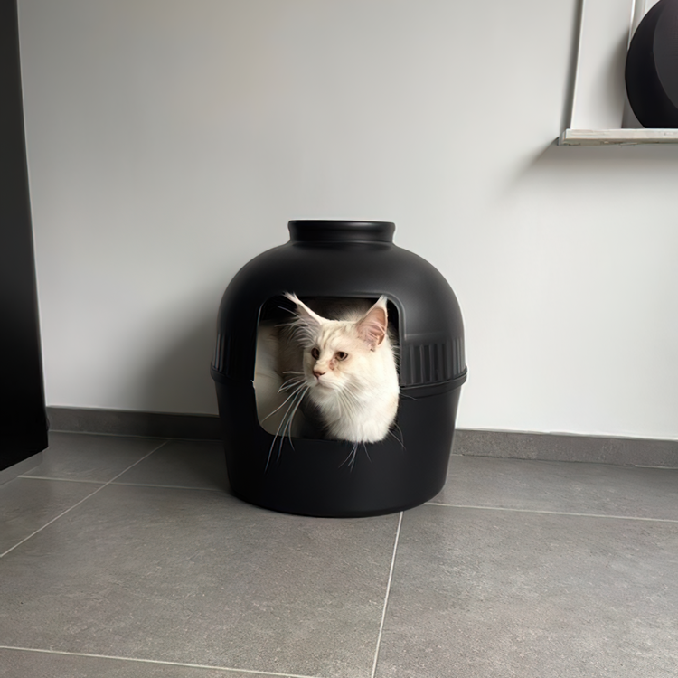 Litter Box Flower XXL, Hidden Cat Toilet (Blackline)