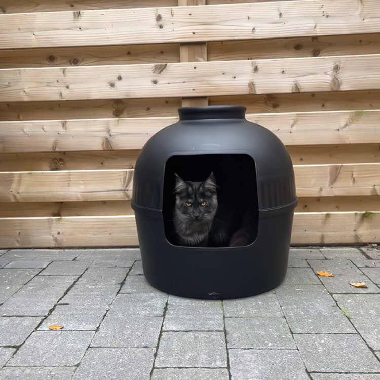 Litter Box Flower XXL, Hidden Cat Toilet (Blackline)