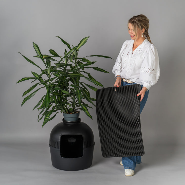 Litter Box Flower XXL, Hidden Cat Toilet (Blackline)
