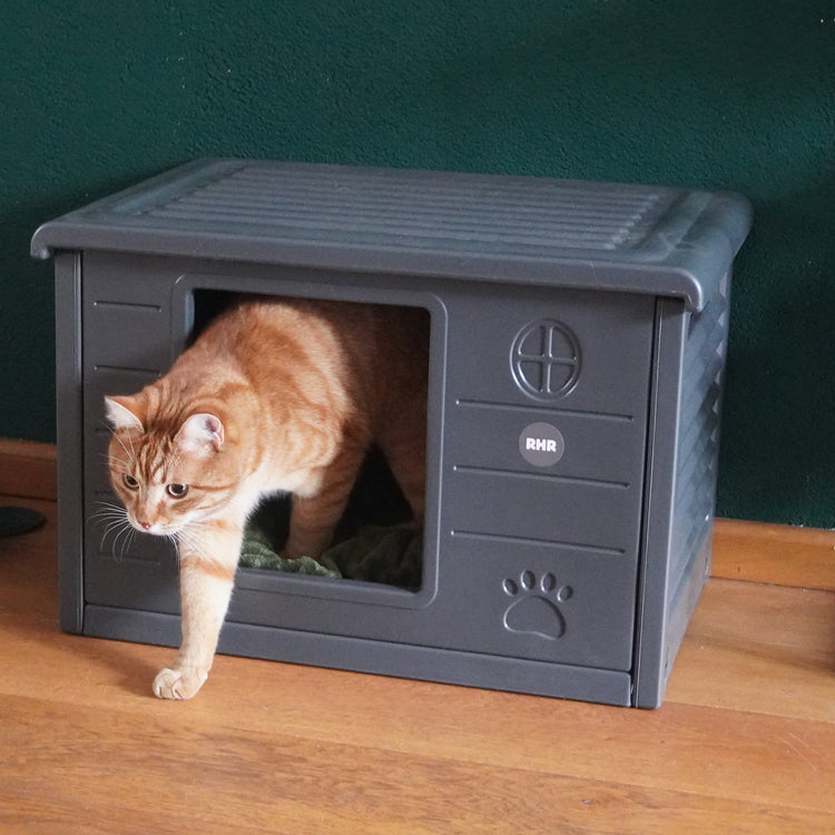 Cat House Villa de Luxe for Outside and Inside (Dark Grey)
