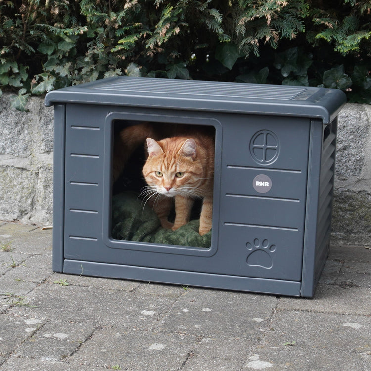 Cat House Villa de Luxe for Outside and Inside (Dark Grey)