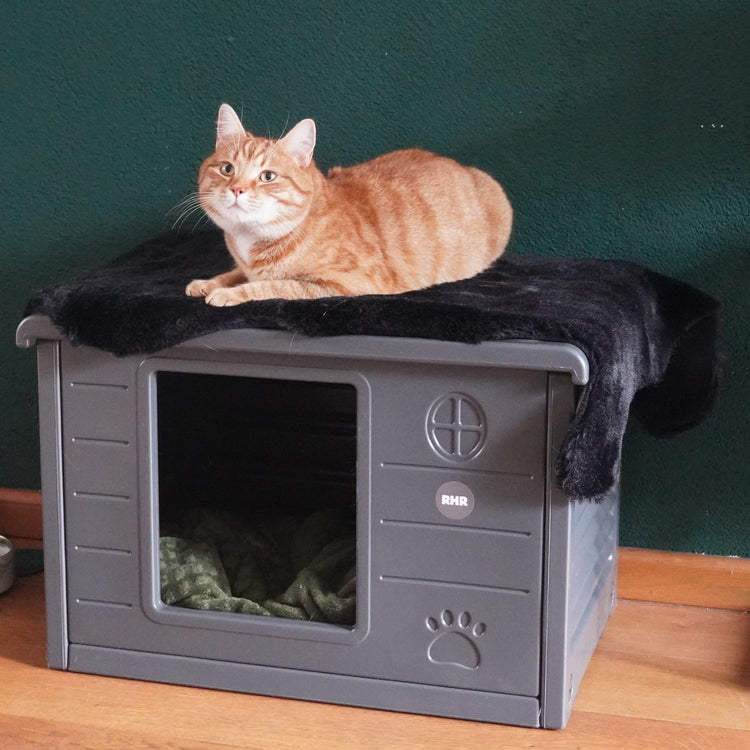 Cat House Villa de Luxe for Outside and Inside (Dark Grey)
