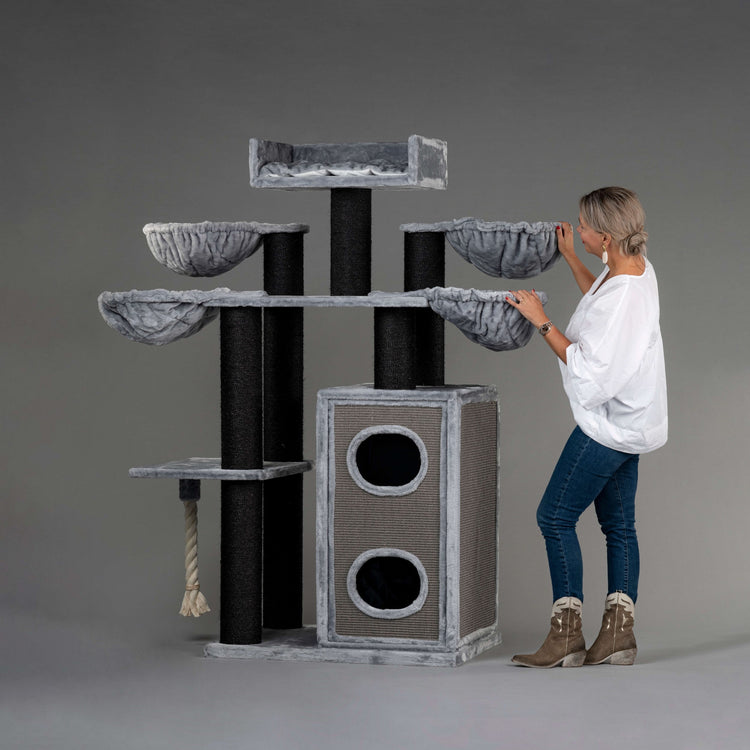 Cat Tree Cat Paradise Blackline Plus (Light Grey)