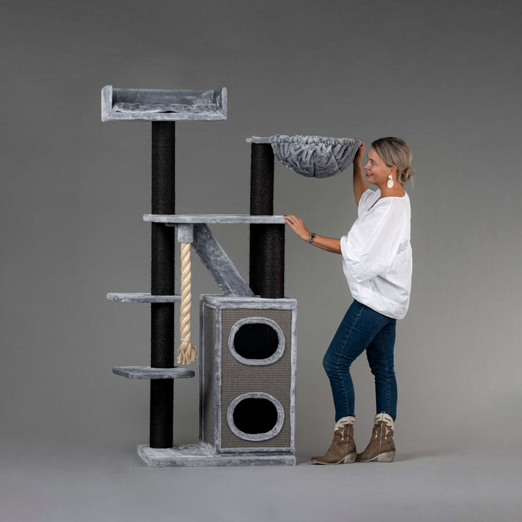 Cat Tree Cat Penthouse Blackline (Light Grey)