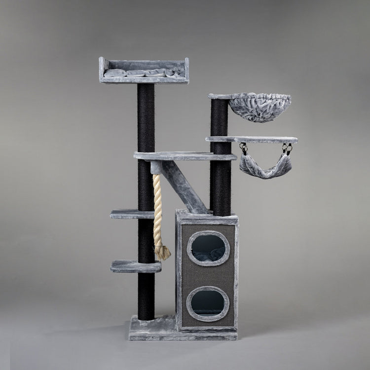 Cat Tree Cat Penthouse Blackline Crown (Light Grey)