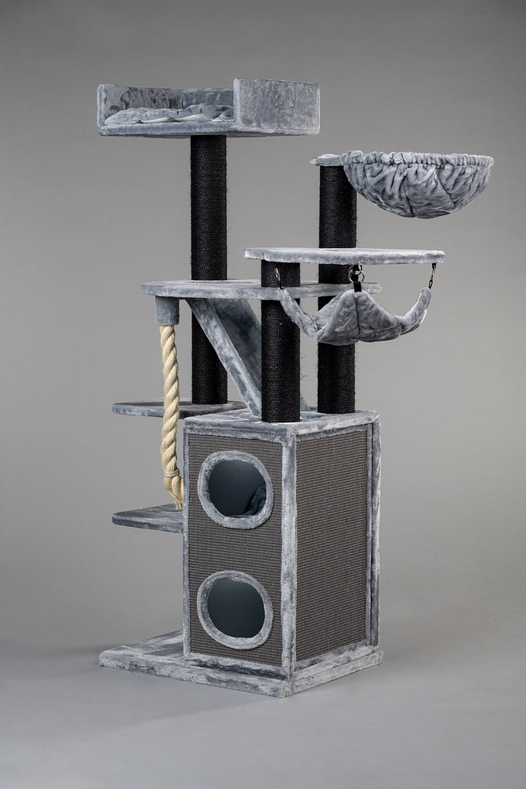 Cat Tree Cat Penthouse Blackline Crown (Light Grey)