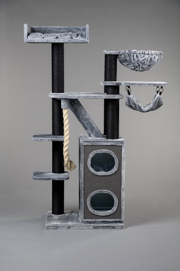 Cat Tree Cat Penthouse Blackline Crown (Light Grey)