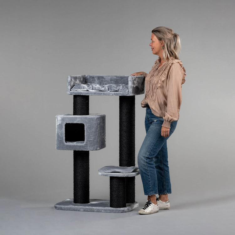 Cat Tree Devon Rex Blackline (Light Grey)