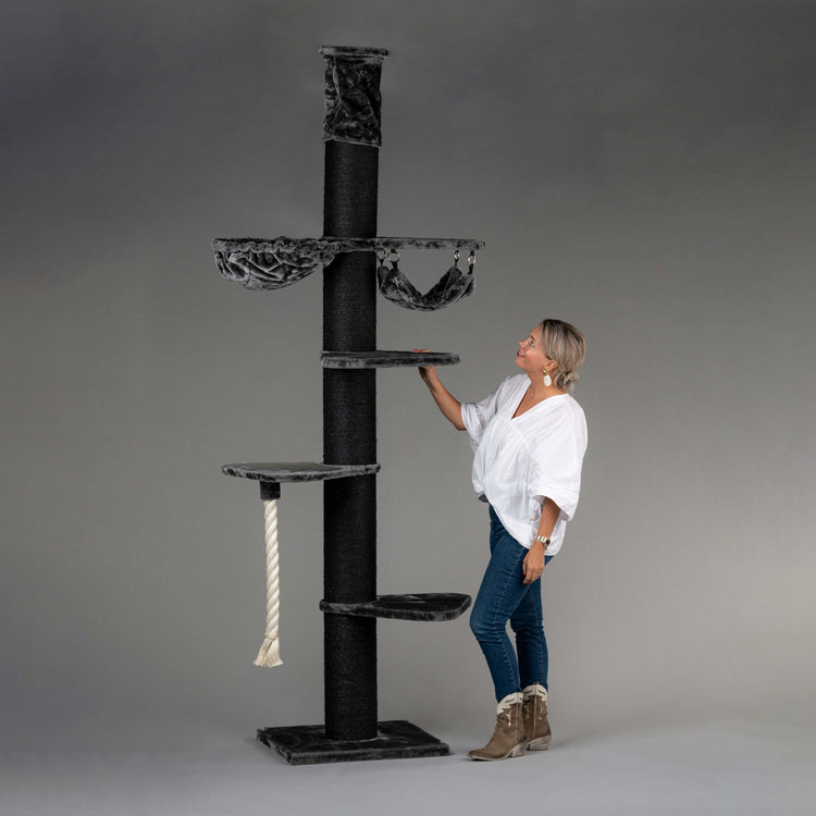 Cat Tree Maine Coon Tower Blackline Crown (Dark Grey)