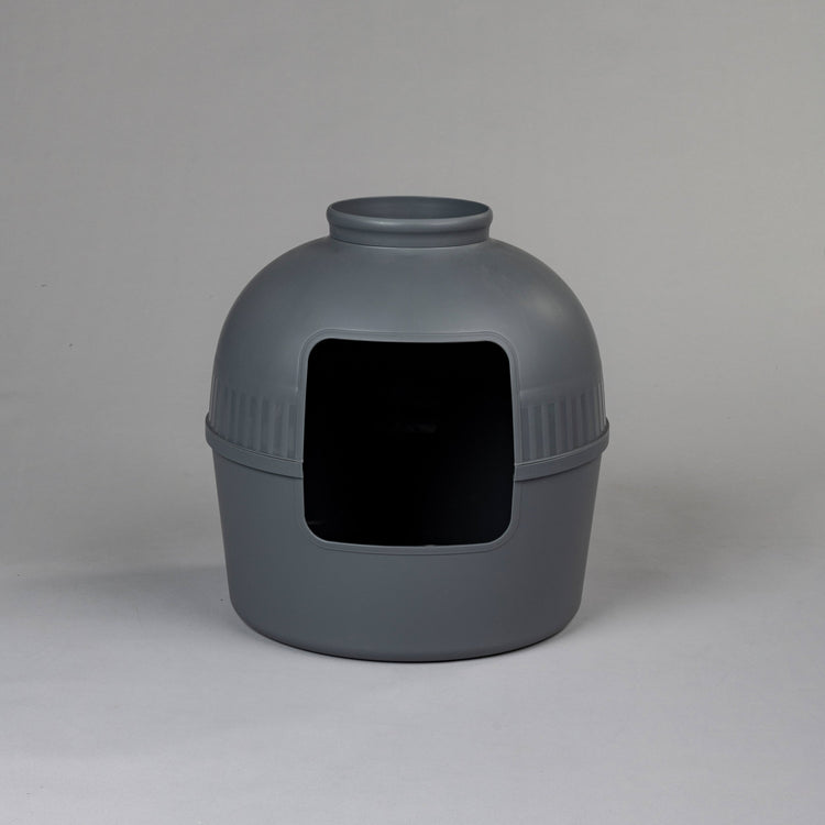 Litter Box Flower XXL, Hidden Cat Toilet (Dark Grey)