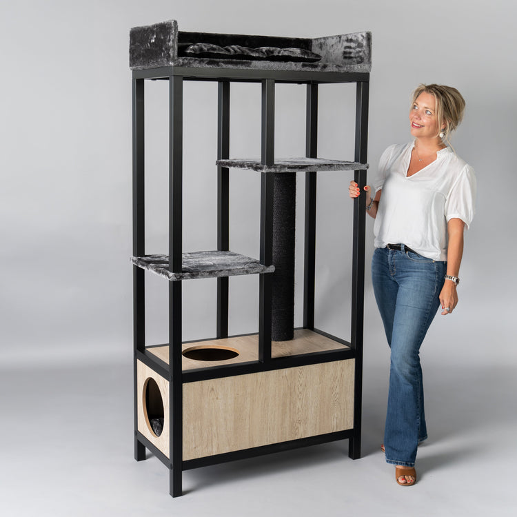 Design Cat Furniture Maine Coon Feline Elite 190 Blackline (Dark Grey)