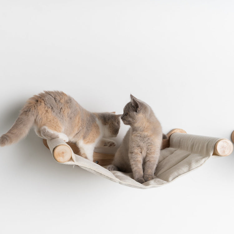 Cat Climbing Wall - Luxury Wall Hammock XXL (Beige)