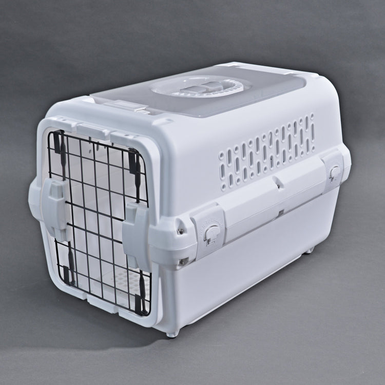 RHR Pets Travel Carrier with Steel Door for Cats & Dogs (White) 50 x 50 x 35 cm