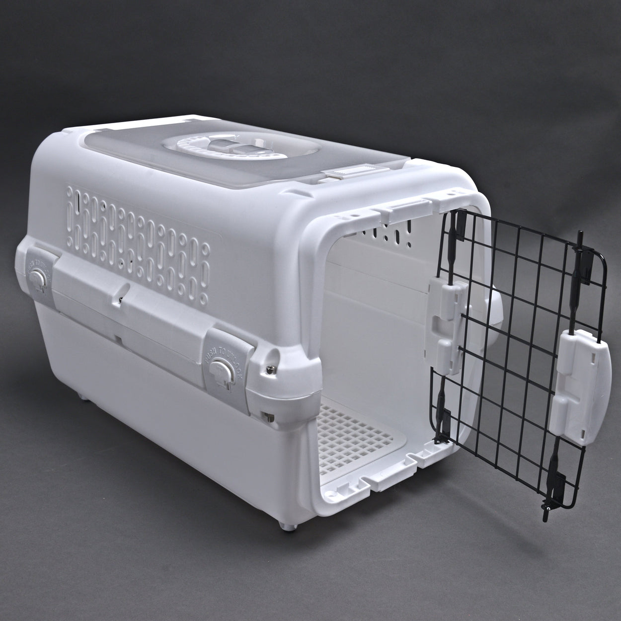 RHR Pets Travel Carrier with Steel Door for Cats & Dogs (White) 50 x 50 x 35 cm