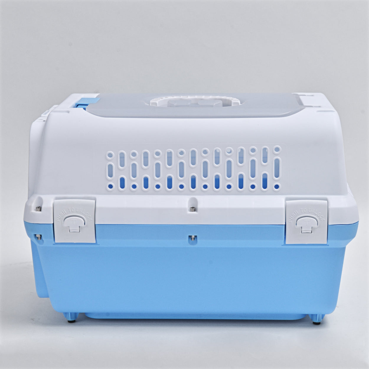 Travel basket with steel door for cats and dogs (blue) 50 x 50 x 35 cm