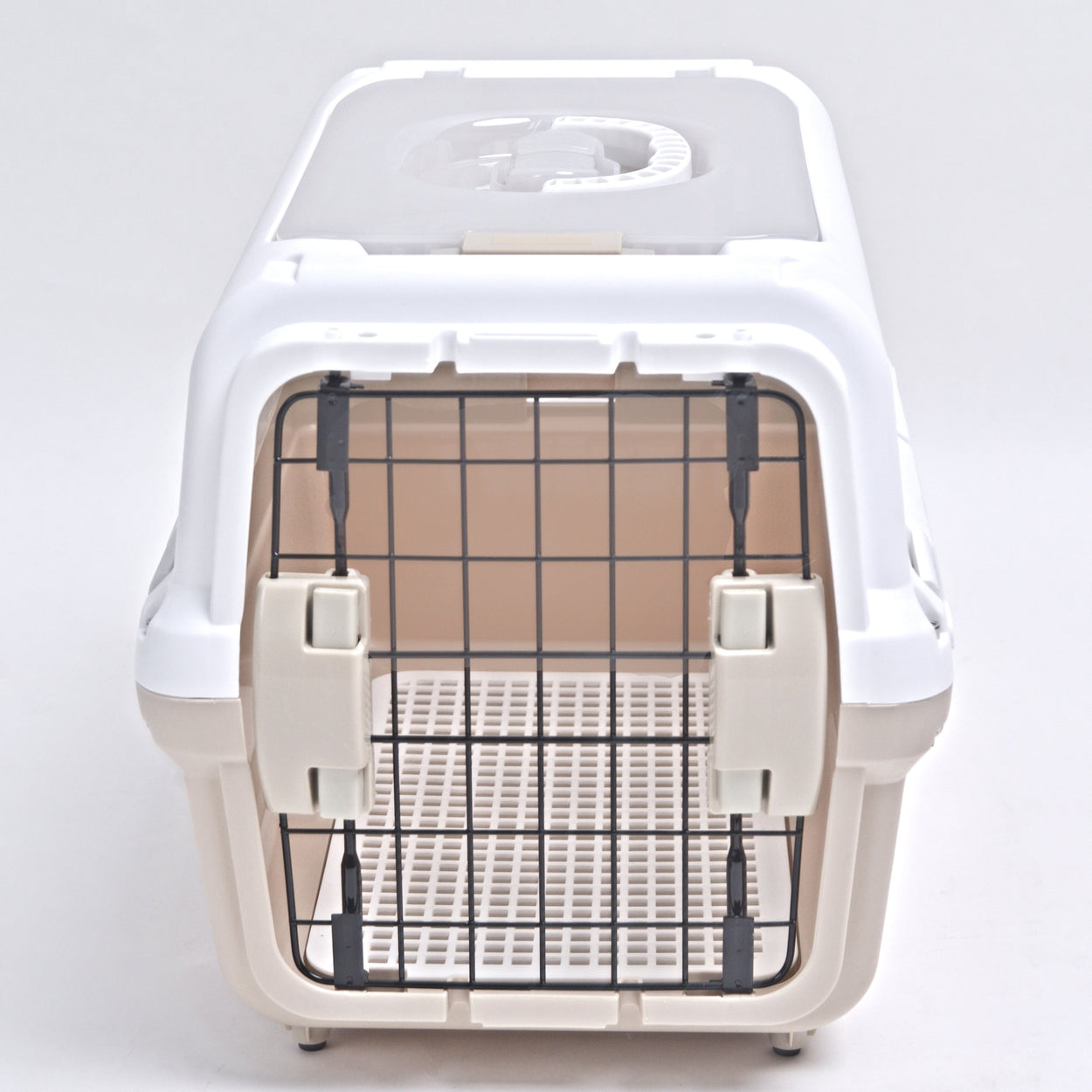 Travel basket with steel door for Cat & Dog (Cappuccino) 50 x 50 x 35 cm