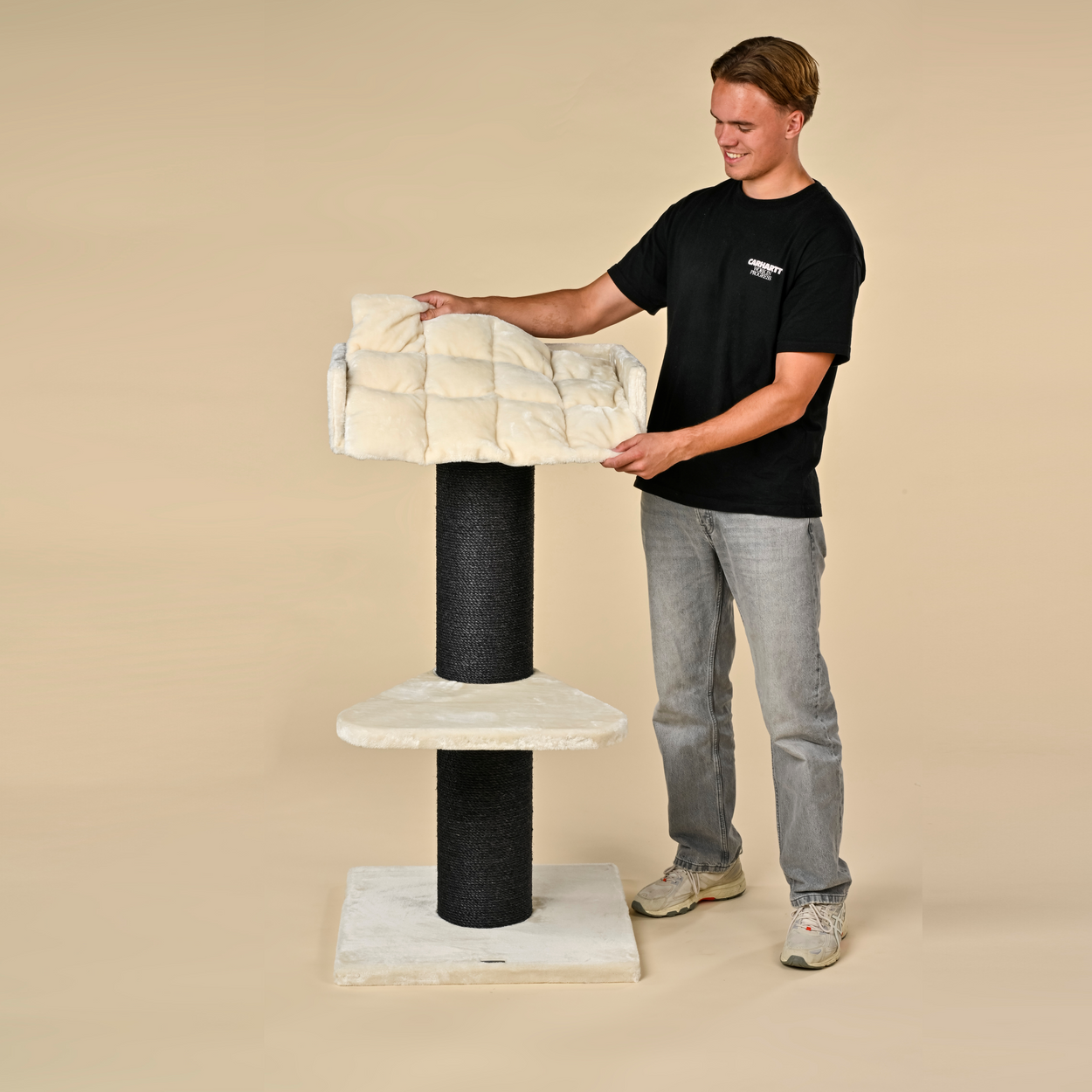 Cat Tree Maine Coon Lounge Blackline (Beige)