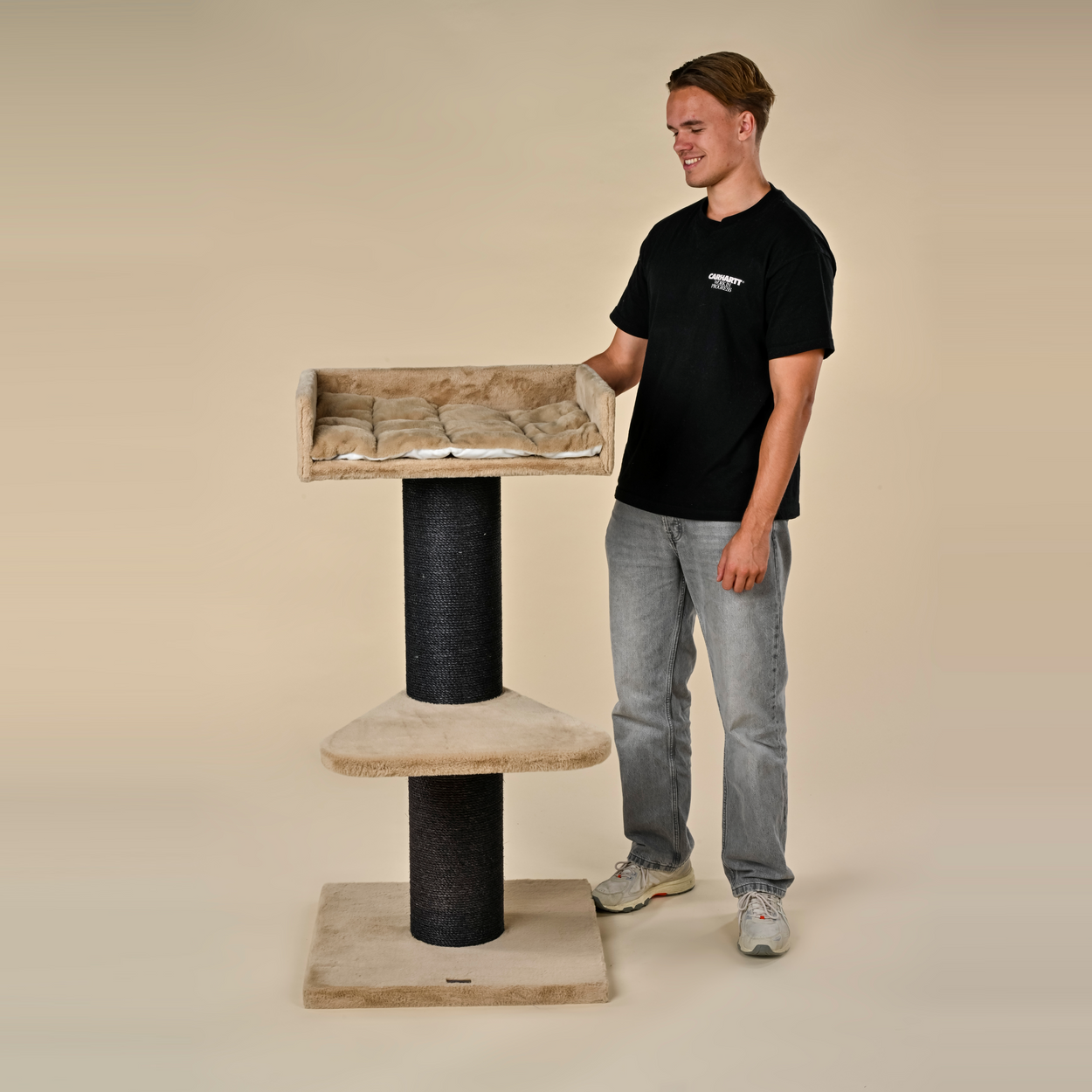 Cat Tree Maine Coon Lounge Blackline (Cappuccino Teddy)