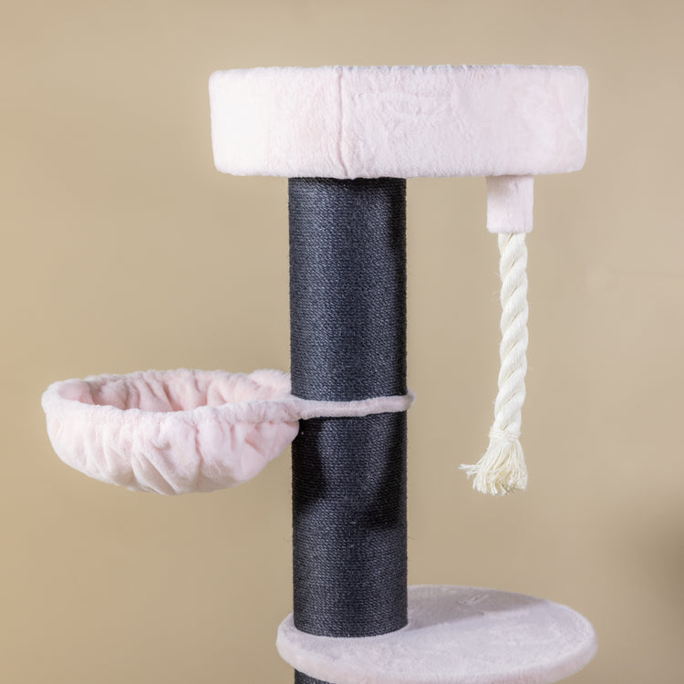 Cat Tree Maine Coon Sleeper Blackline de Luxe (Pink Teddy)