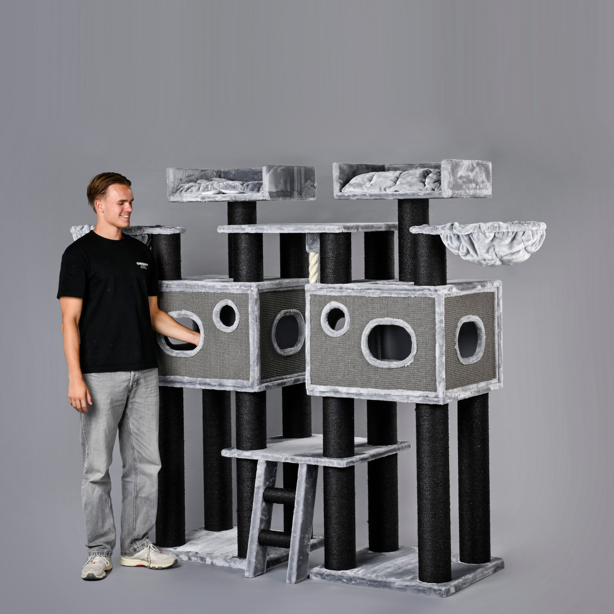 Cat Tree Royal Cat Palace Blackline (Light Grey)