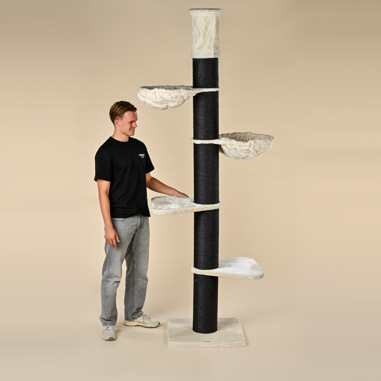 Cat Tree Maine Coon Tower Blackline (Cream)