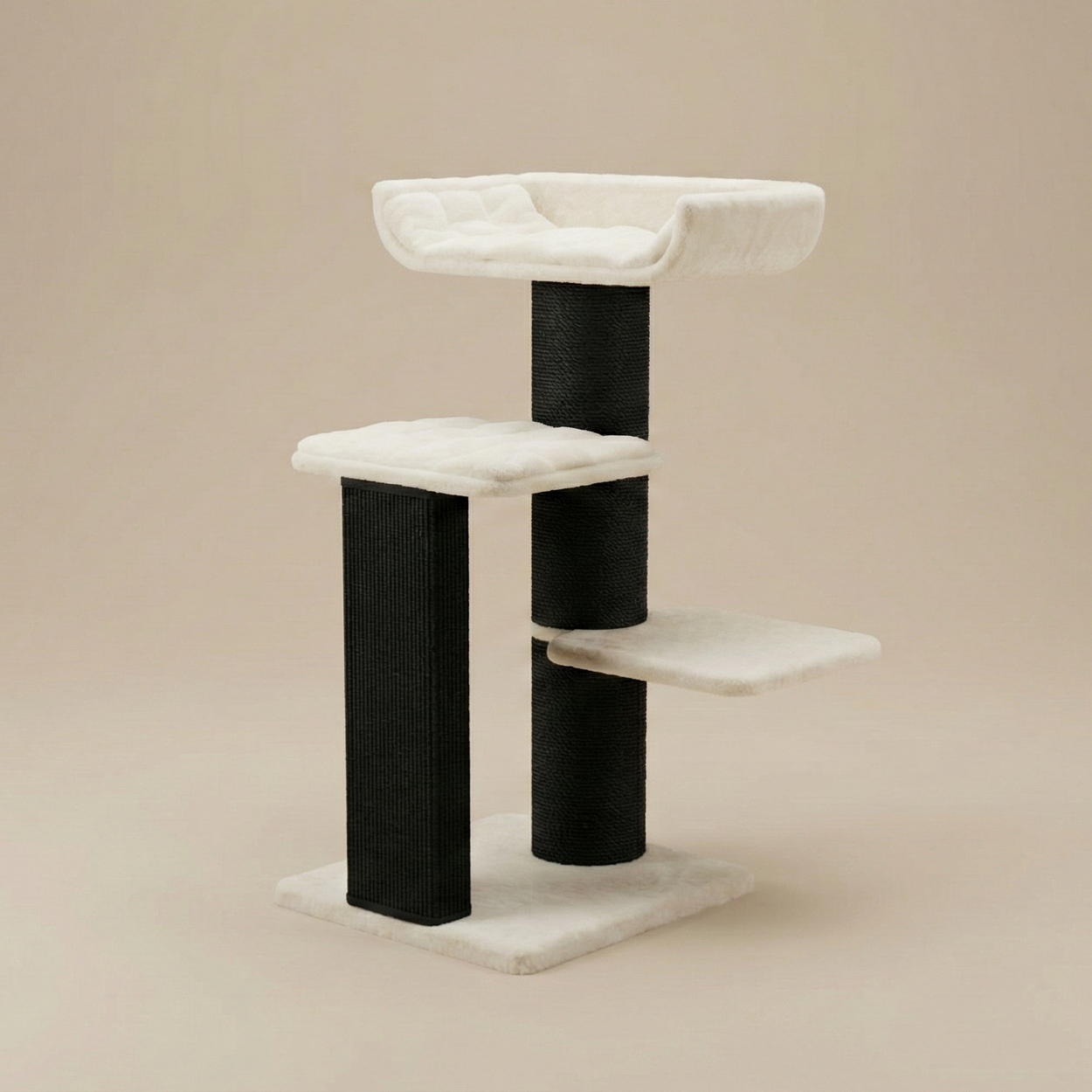 Cat Tree Maine Coon Throne Blackline (Beige Teddy)