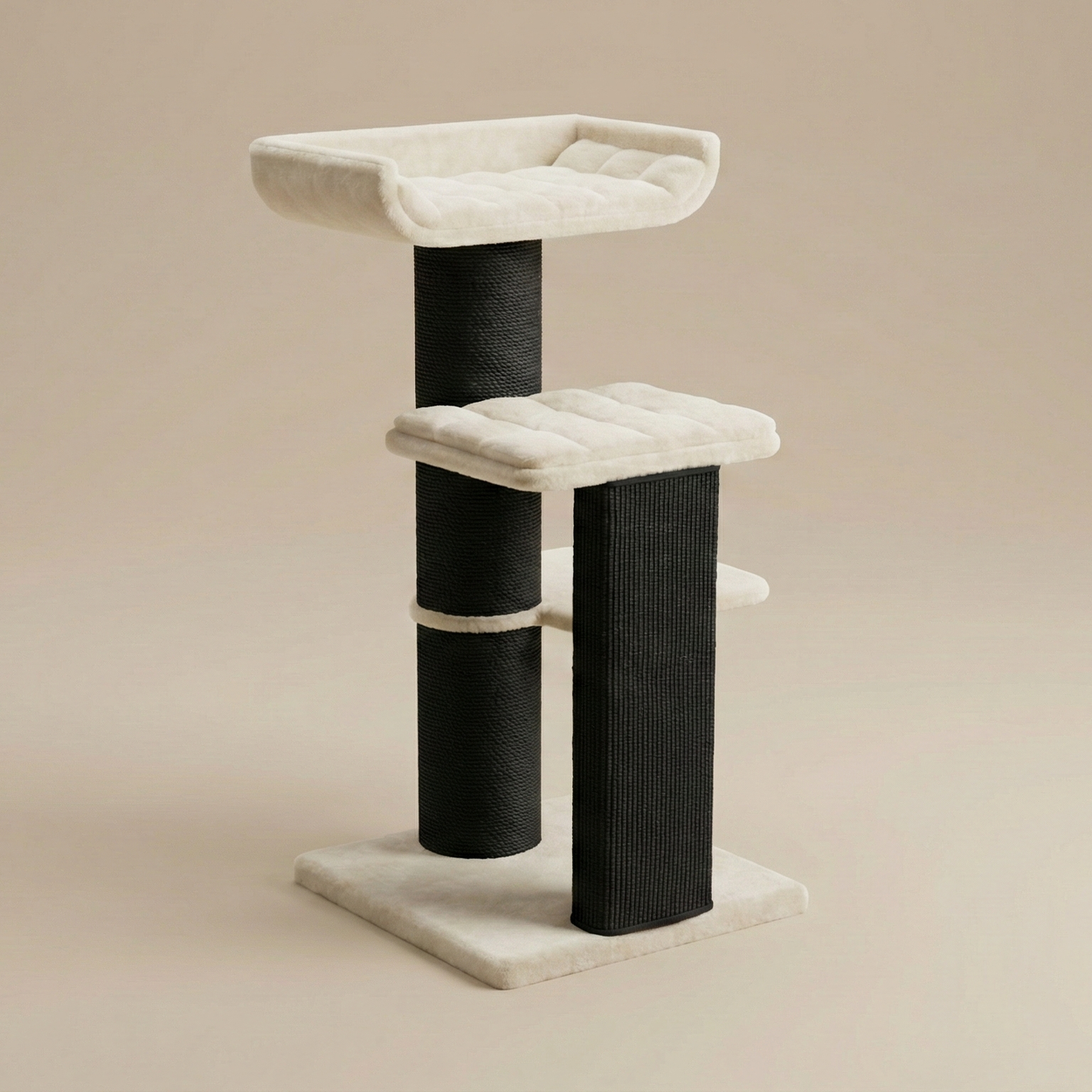 Cat Tree Maine Coon Throne Blackline (Beige Teddy)