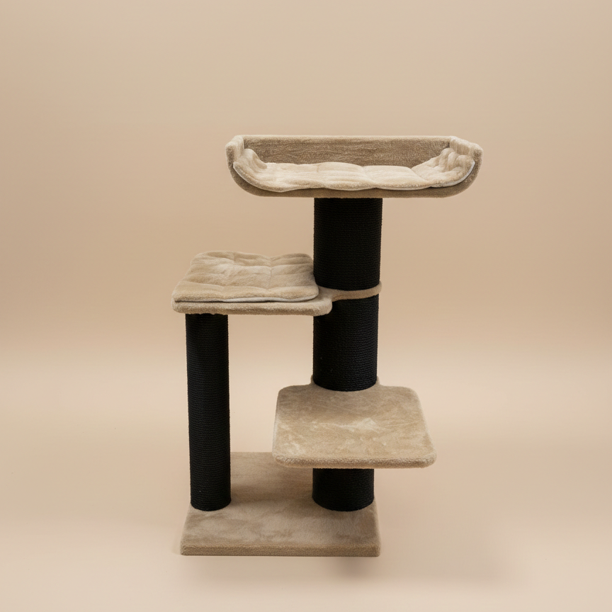 Cat Tree Maine Coon Throne Blackline (Cappuccino Teddy)