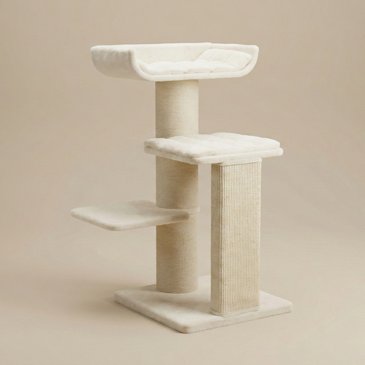 Cat Tree Maine Coon Throne (Beige Teddy)