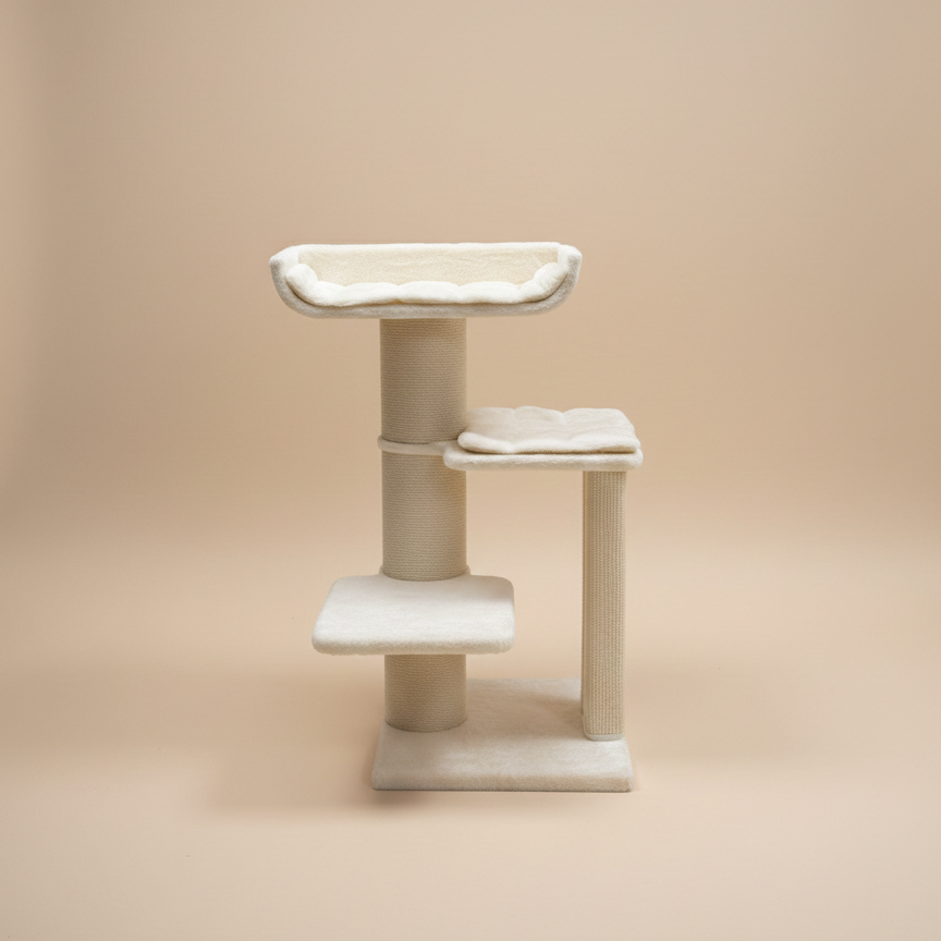 Cat Tree Maine Coon Throne (Beige Teddy)