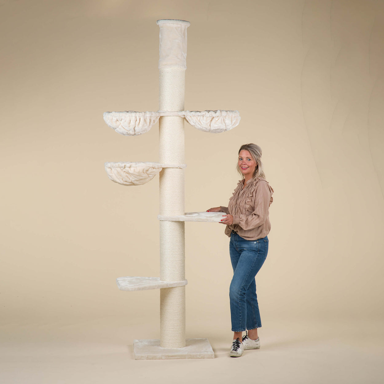 Cat Tree Maine Coon Tower Plus (Cream) 225-245 cm
