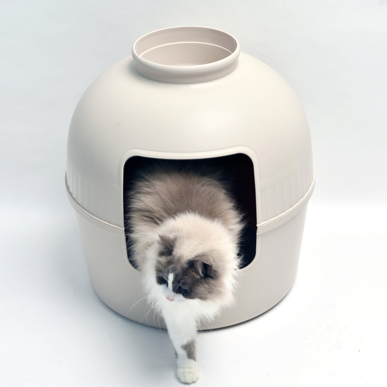 Litter Box Flower XXL, Hidden Cat Toilet (Cappuccino Cream)