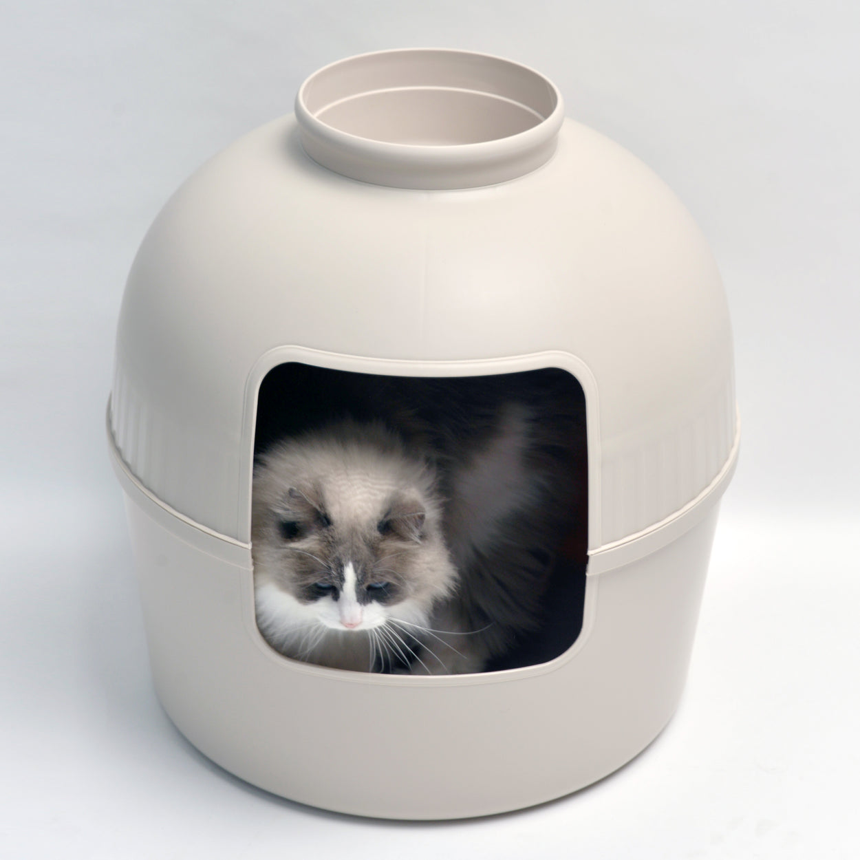 Litter Box Flower XXL, Hidden Cat Toilet (Cappuccino Cream)